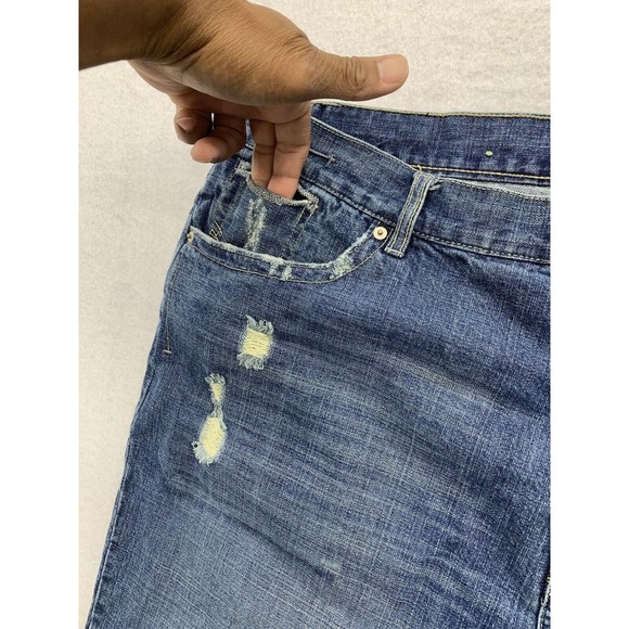 Meezan Art Couture Denim Jeans Men's 44 Medium Distress Wash Lightly Destroyed - Picture 7 of 16